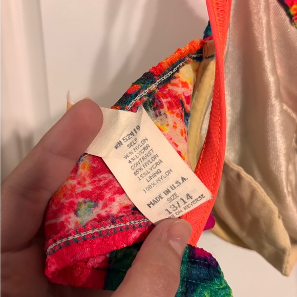 Vintage 80s/90s Sassafras Colorful Floral Bikini Top - Picture 7 of 8